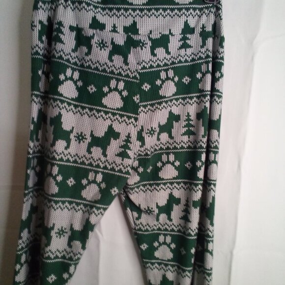 Lularoe Leggings Women Tall Curvy Plus Christmas Dogs Scottie Green White - Picture 10 of 13